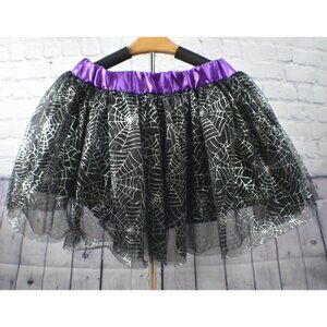 Black Spider Web Costume Tutu Skirt Women’s OS Preowned Halloween